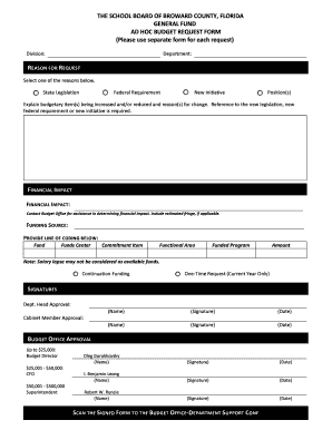 GENERAL FUND BUDGET REQUEST FORM - Revised 102814 - No Radio