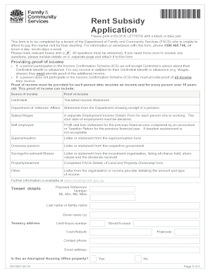 application housing form subsidy forms sample