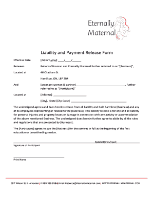 Fillable Online Liability and Payment Release Form Fax Email Print - pdfFiller