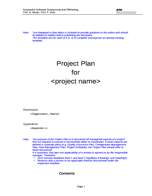 Software Project Plan Template