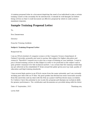 training proposal template word