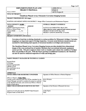 Of 7 IMPLEMENTATION PLAN AND PROJECT PROPOSAL LRRB INV