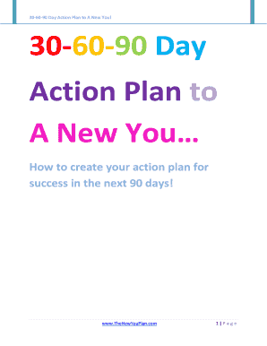 30-60-90 Day Action Plan to A New You!