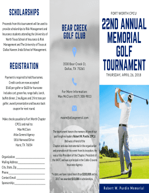 Black and Green Golf Tournament Trifold Brochure