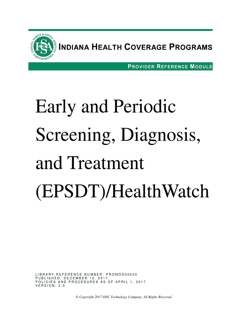 Fillable Online Early and Periodic Screening, Diagnosis, and Treatment