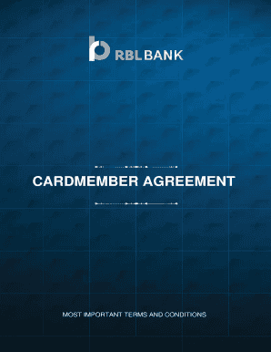 Cardmember Agreement - RBL Bank