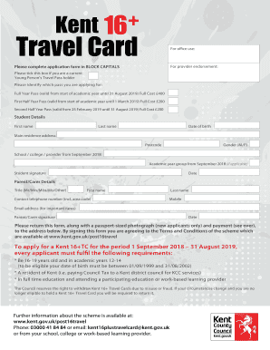 kent 16 travel card