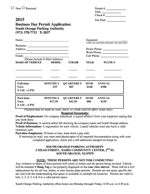 Business Day Permit Application