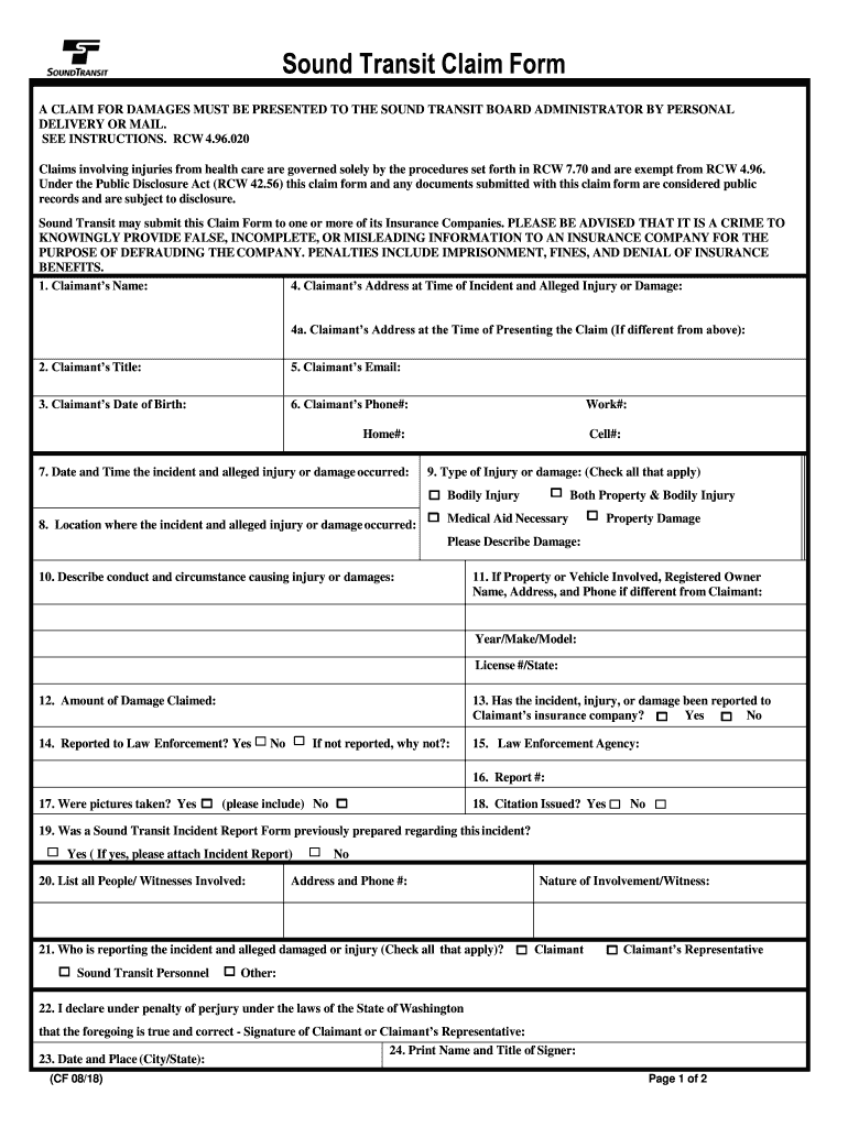 transit claim form fillable Preview on Page 1