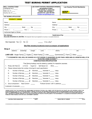 Fillable Online well construction permit application - Lee County Fax Email  Print - pdfFiller