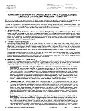 Fillable Online summerhousing gwu 2019 Short Stay Group Request Form ...