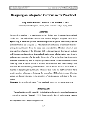 Designing an Integrated Curriculum for Preschool - Asia ...