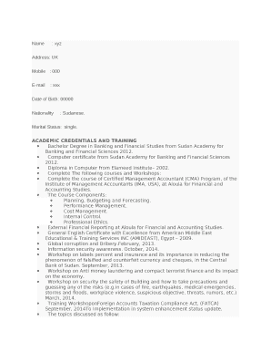 Trade finance officer cv
