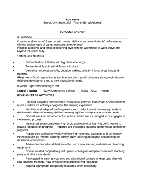 Creative and resourceful teacher with proven ability to enhance students' performance, offering twelve years of varied instructional experience