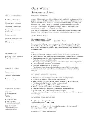 solutions architect cv