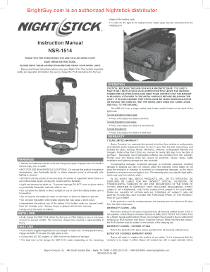 Nightstick NSR-1514 Instructions for Use. Nightstick NSR-1514 Instructions for Use