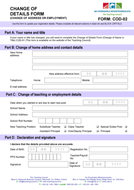 Change of Details Form