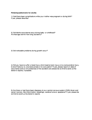 Adult Patient Medical History Questionnaire