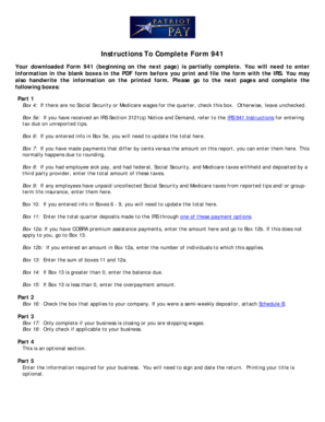 IRS Form 941 Instructions