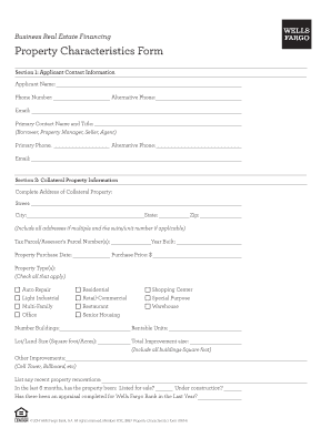 Property Characteristics Form