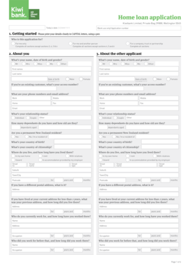 Kiwibank Home Loan Application