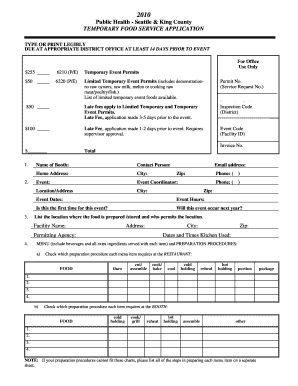 Temporary Food Service Application