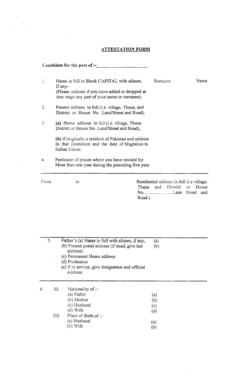 Attestation Form for Government Employment