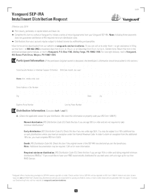 Vanguard SEP-IRA Installment Distribution Request