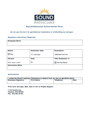 Payroll Deduction Authorization Form How ... - Sound Physicians