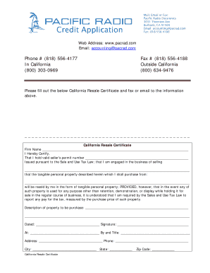 California Resale Certificate