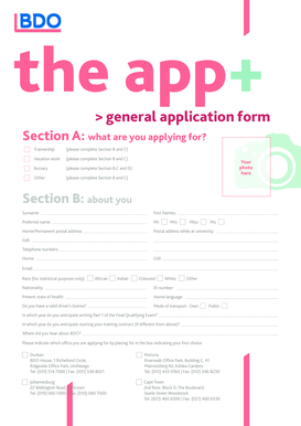 BDO General Application Form