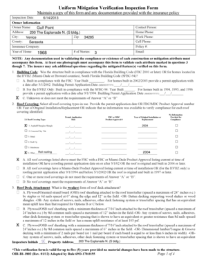 Florida Uniform Mitigation Verification Inspection Form