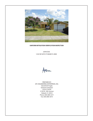 Florida Uniform Mitigation Verification Inspection Form