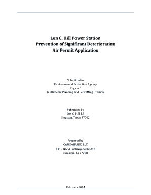 GHG Permit for Lon C Hill Power Station revised application 022814 - epa