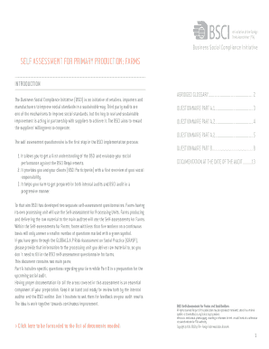 BSCI Self-Assessment for Farms
