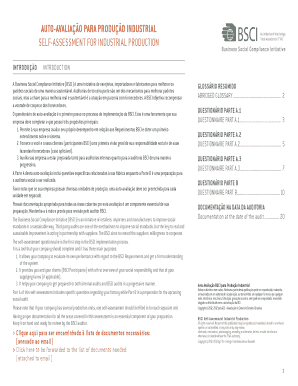 BSCI Self-Assessment for Industrial Production