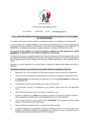 South Africa Supplier Registration Form