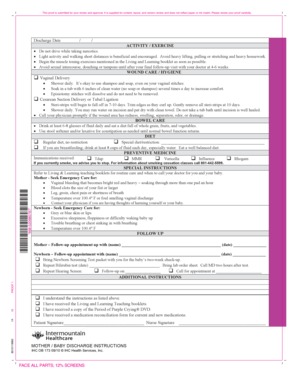 Mother Baby Discharge Instructions