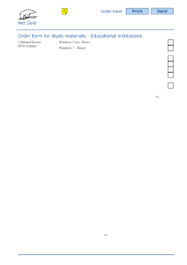 Order Form for Study Materials