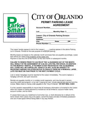 Monthly Lease Form Surface Lot - City of Orlando - cityoforlando