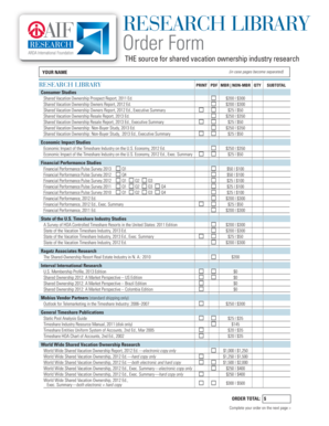 Research Library Order Form