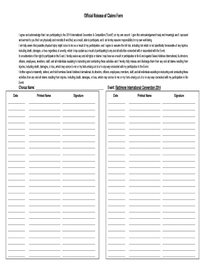 Release of Claims Form