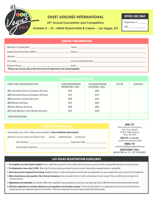 Sweet Adelines International Convention Registration Form