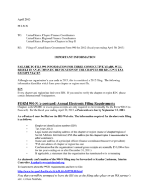 US Form 990 Filing Instructions