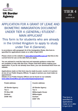 Tier 4 General Student Application Form