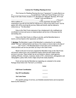 Wedding Planning Services Contract