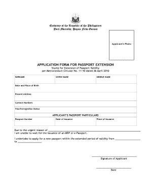 Philippines Passport Extension Application