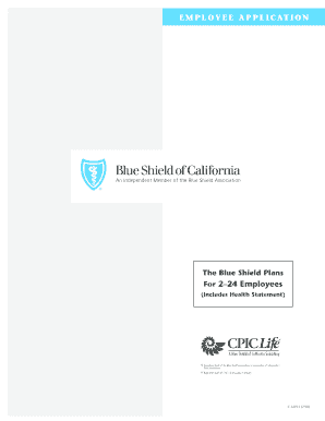 Employee Application for Blue Shield Health Plans