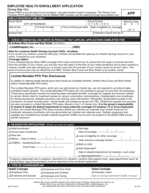 Employee Health Enrollment Application
