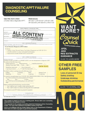 Diagnostic APFT Failure Counseling